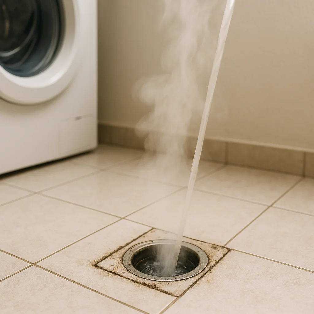 세탁실 바닥 배수구 냄새, 뜨거운 물이 독이 될 때