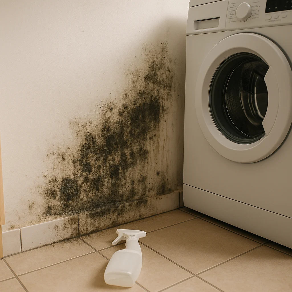 세탁실에 곰팡이 생기는 집, 세탁기보다 ‘벽’이 문제일 수 있어요
