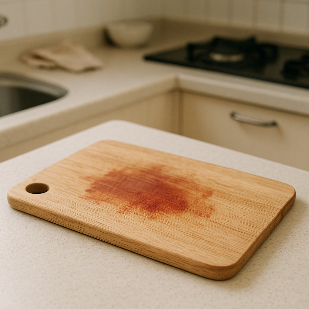 도마의 붉은 물든 자국, 과일/고기 종류별로 접근이 달라요