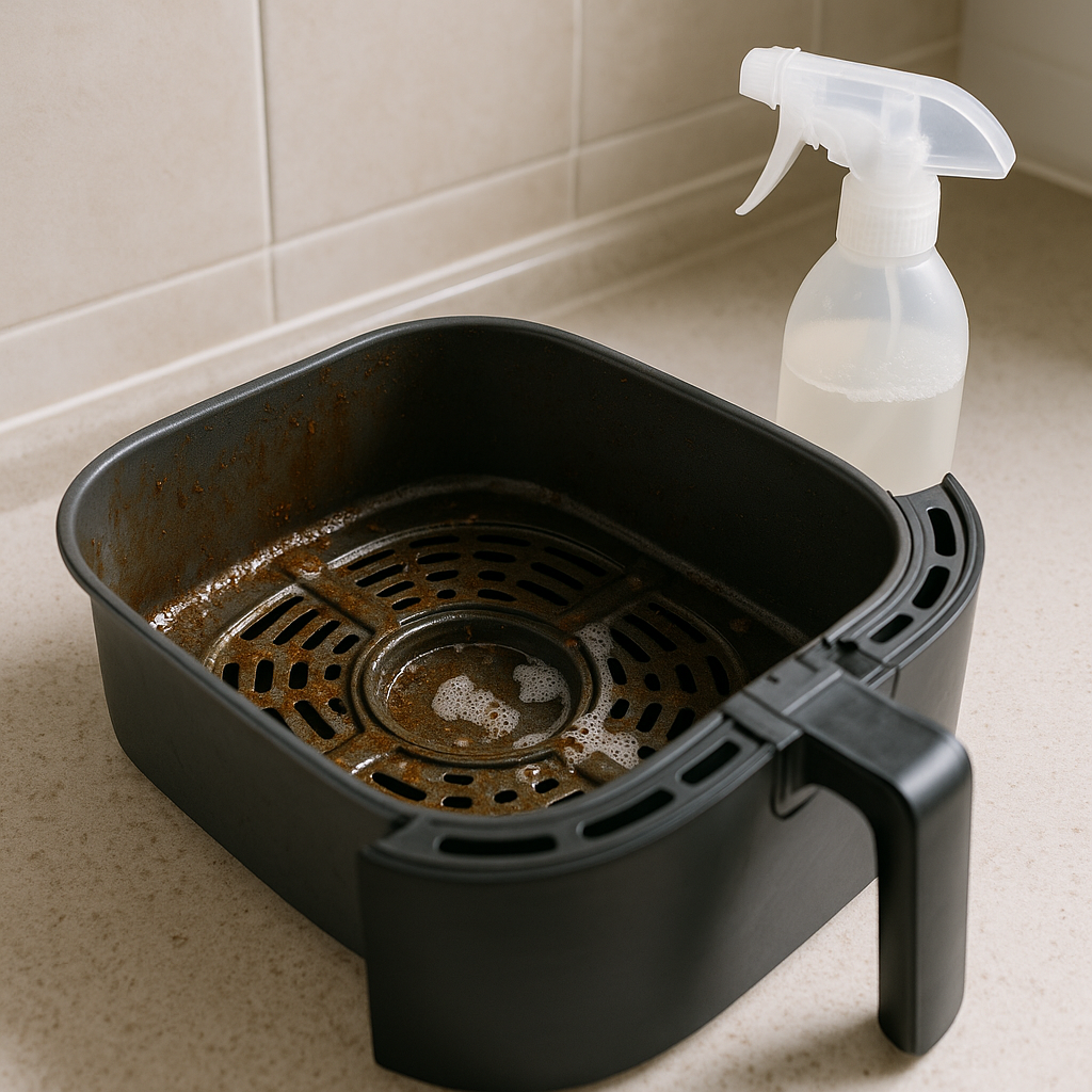 에어프라이어 내부 기름때, “불림”이 통하는 조건