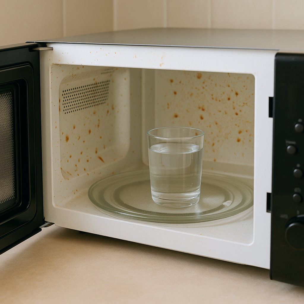 전자레인지 내부 튐 자국, 물 한 컵만으로 끝내는 조건