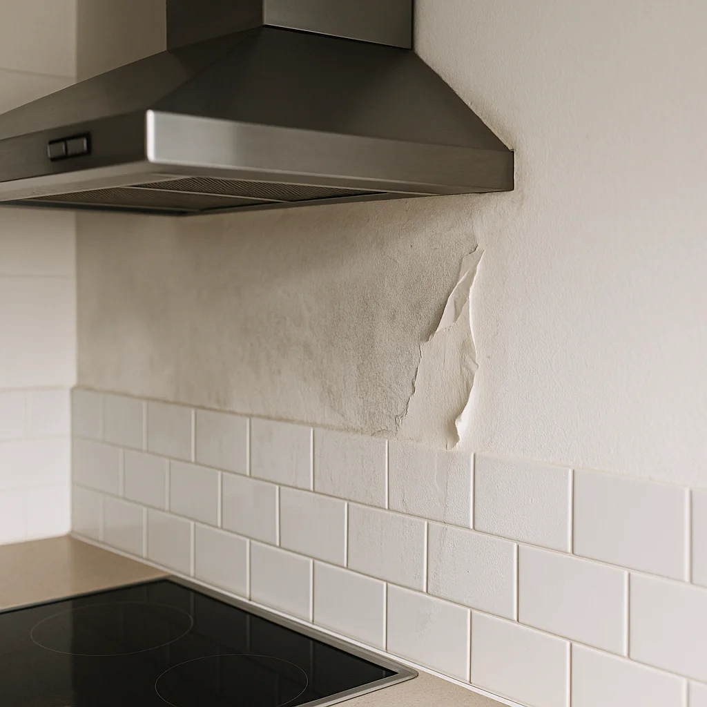 주방 후드 주변 벽지 울음, 기름이 아니라 ‘수증기’가 원인