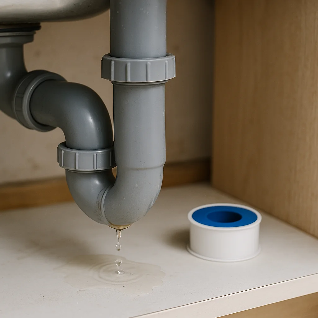 싱크대 배수관에서 물이 샌다면: 테이프보다 ‘패킹’이 먼저