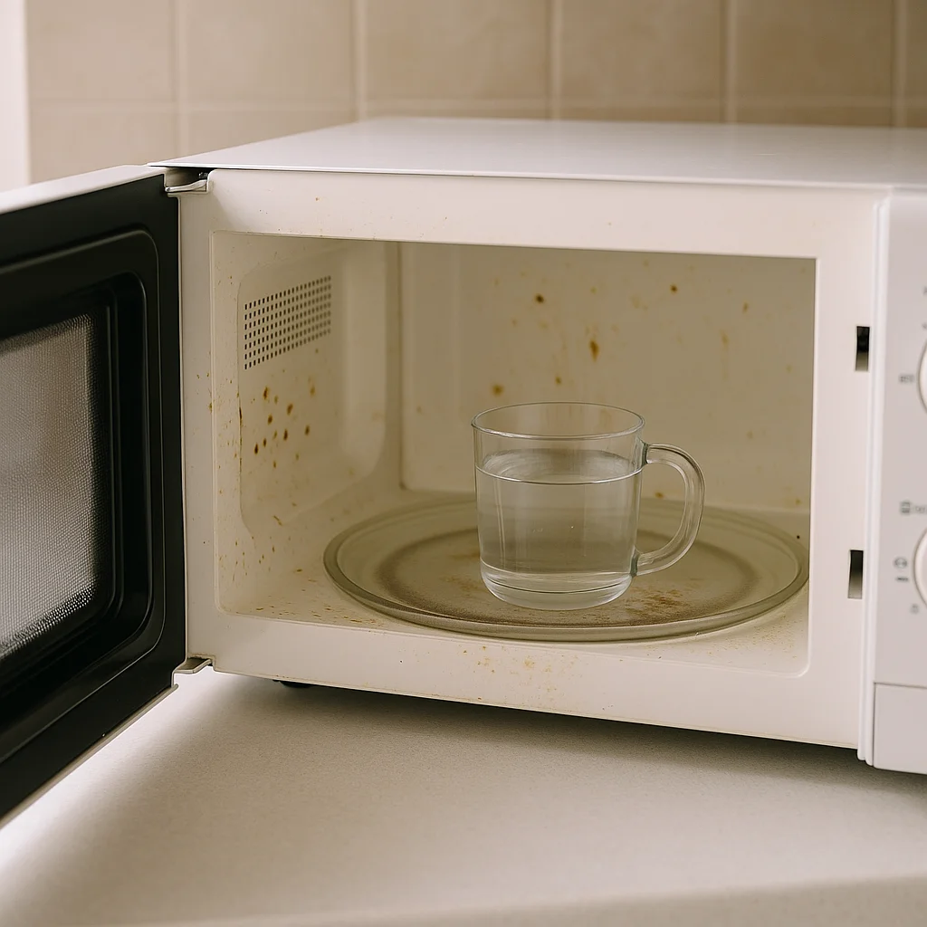 전자레인지 내부 튐 자국, 물 한 컵으로 끝내는 조건