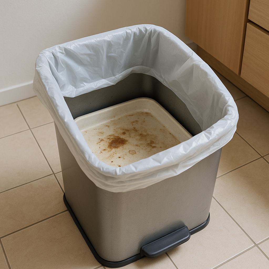 쓰레기통 냄새, 봉투를 바꿔도 안 되면 바닥을 봐야 해요