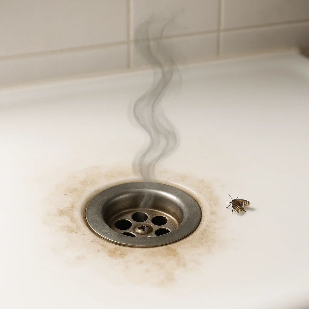 하수구 냄새 + 작은 벌레, 둘이 같이 생기는 공식